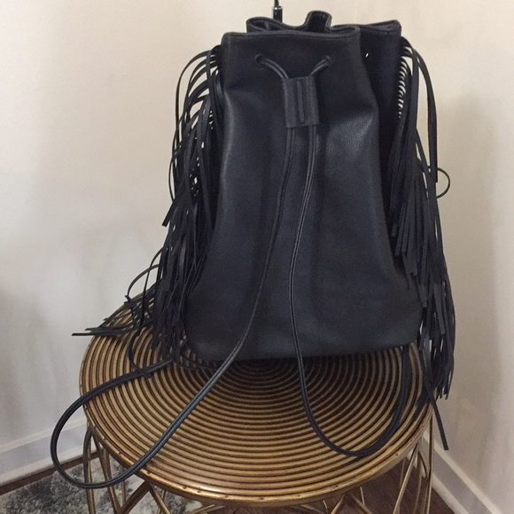Victoria’s Secret Black Backpack/Purse w/ Fringe - Picture 2 of 8